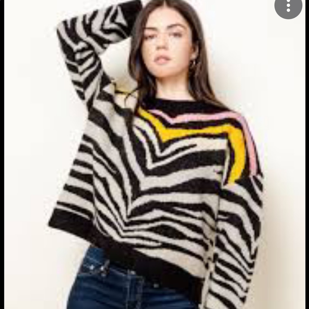 Colorful Boxy Zebra Sweater